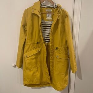 Joules Yellow Raincoat with Striped Lining